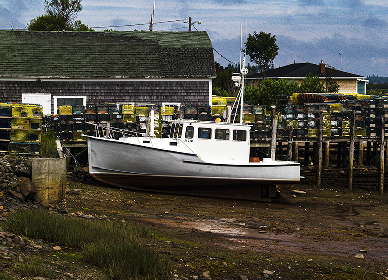 Boat at low tide