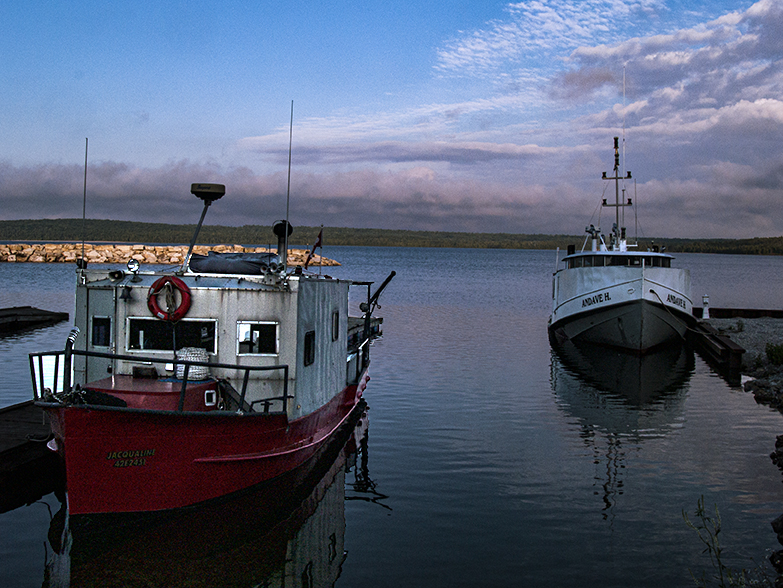 The Jacqualine and  Andave H in Meldrum Bay