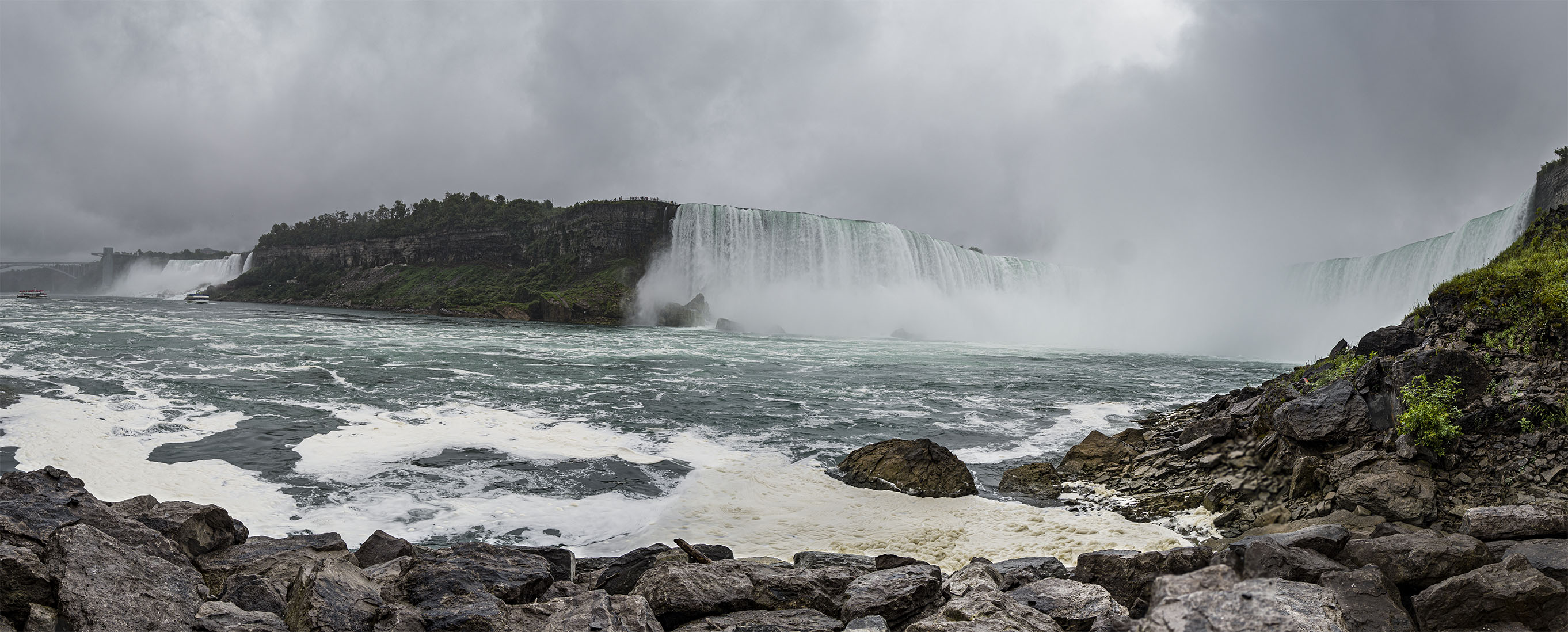 Looking up at the Falls from the entrance to the Tunnel