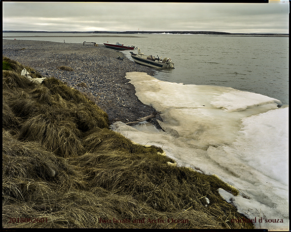 Two boats and Arctic Ocean